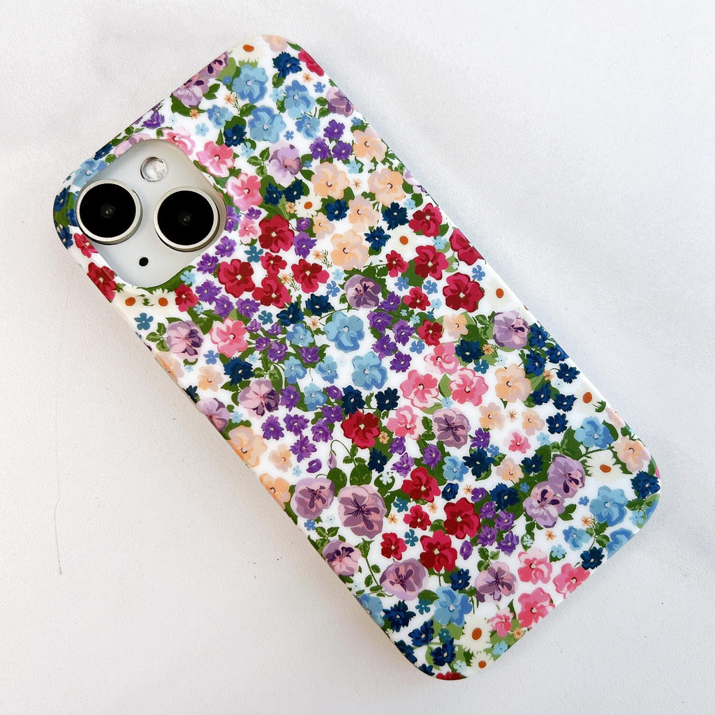 iPhone 14/13 6.1" Flower Case for Women - Soft Matte TPU Cover with Elegant
