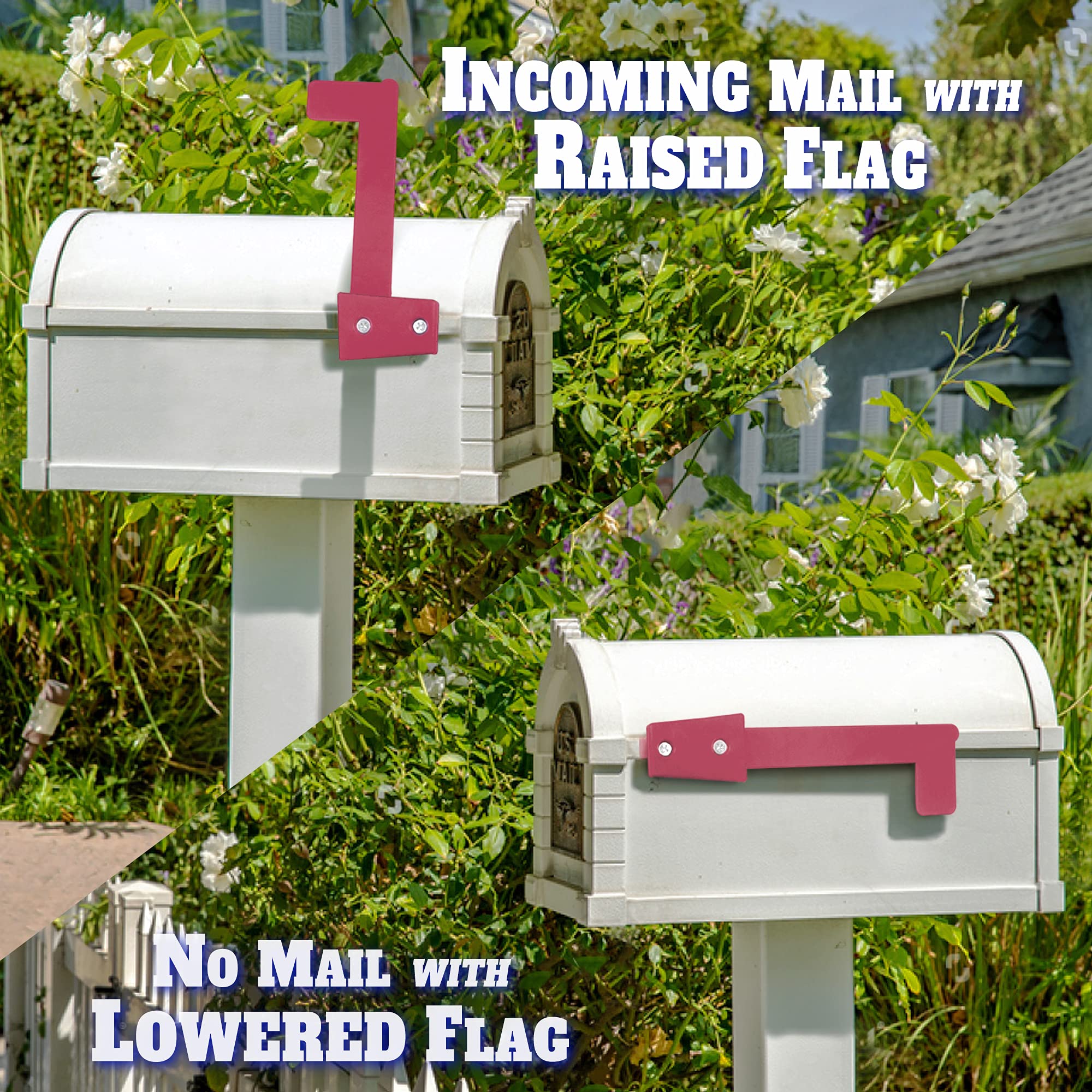 Universal Outgoing Mailbox Flag for Brick, Wood, Metal & Stucco - Rust Resistant