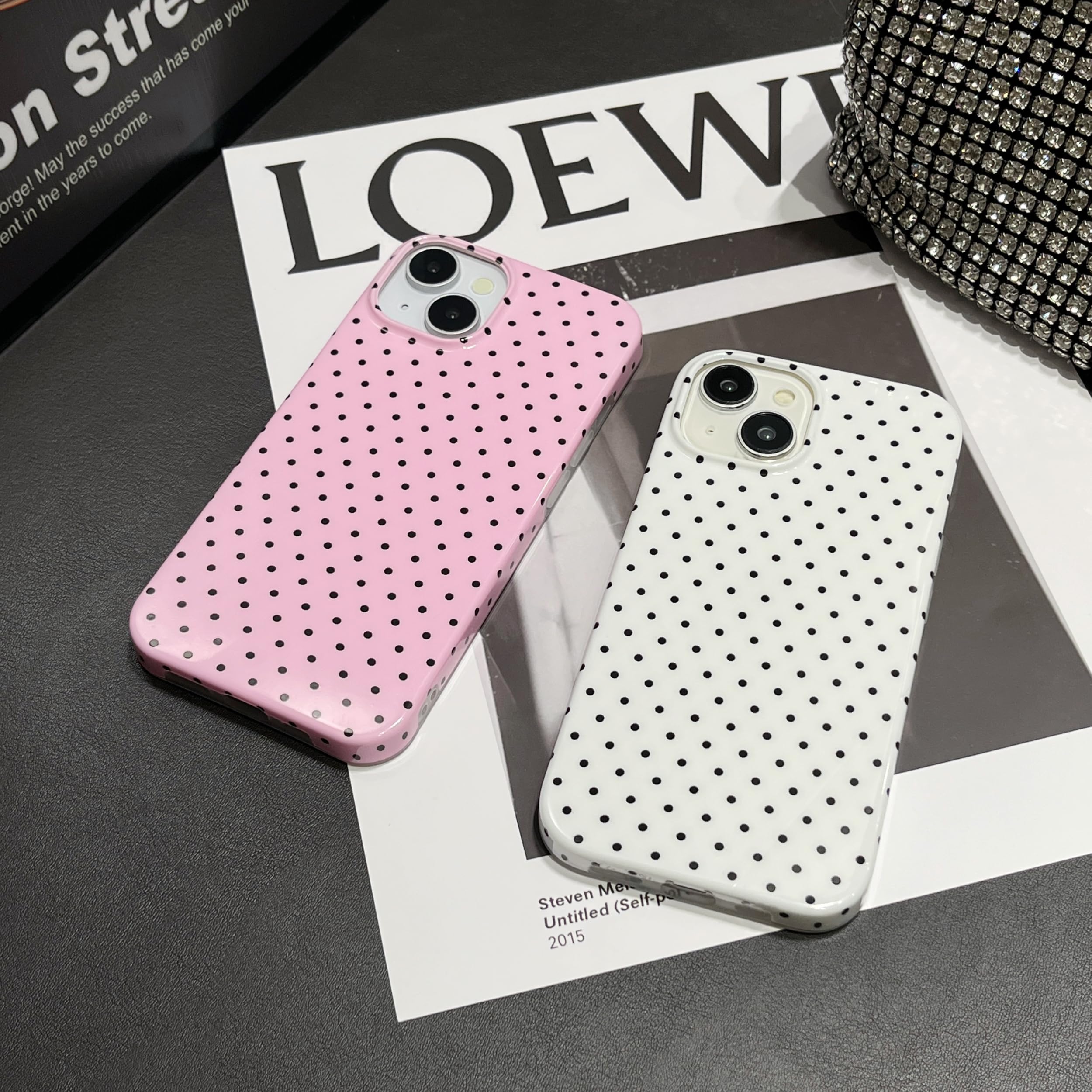 iPhone 16 Case Polka Dot Phone Cases Aesthetic Design Trendy Simple Case Sli