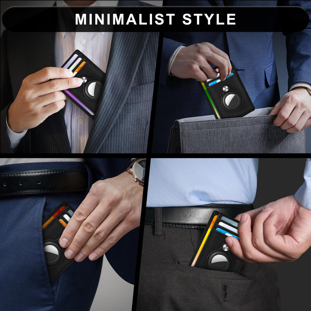 Front Pocket Air Tag Wallet, RFID Blocking Card Holder Wallet wi