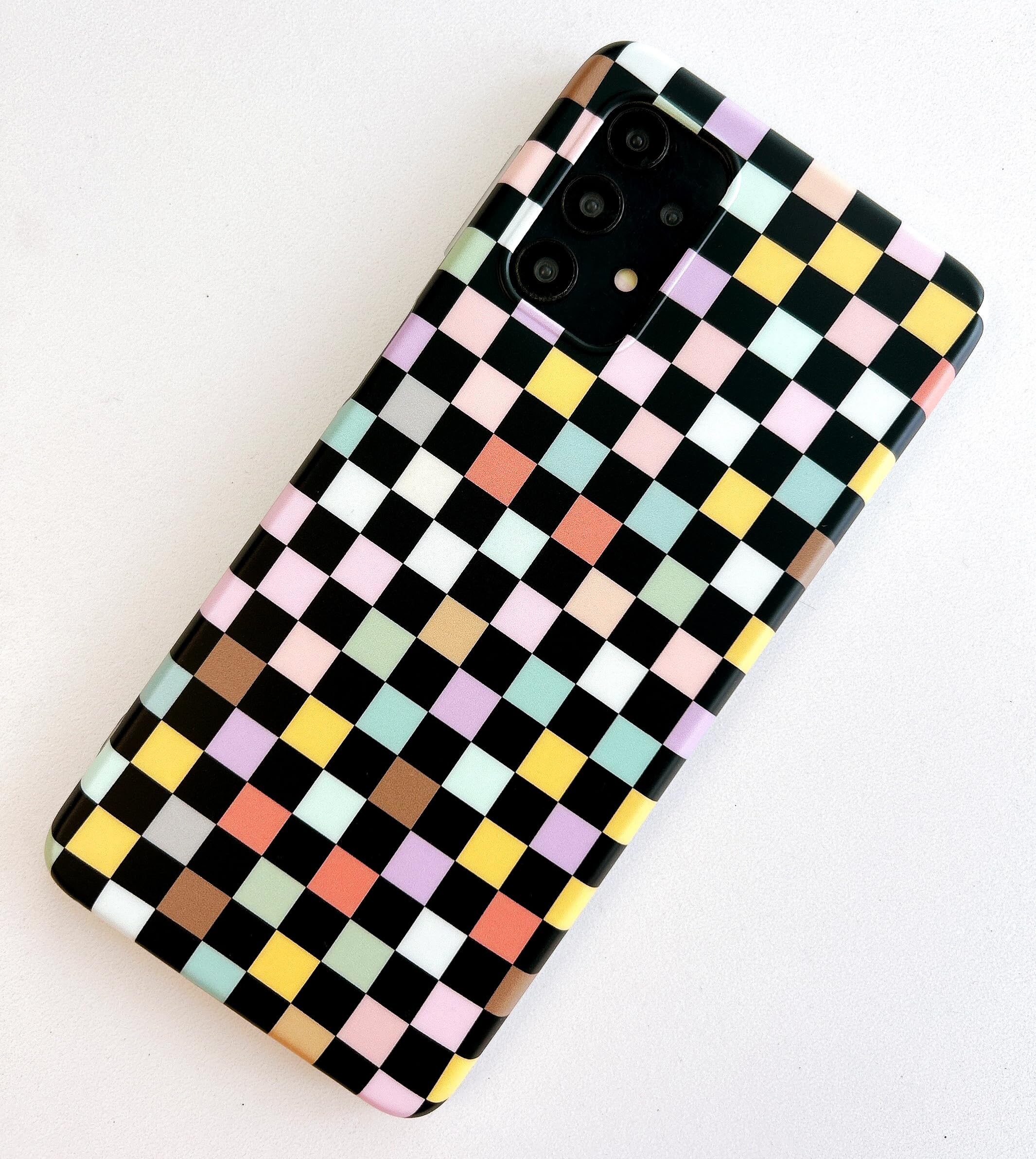 for Galaxy A32 5G Case(Not fit A32 4G), Vintage Checkerboard Design for Women Me