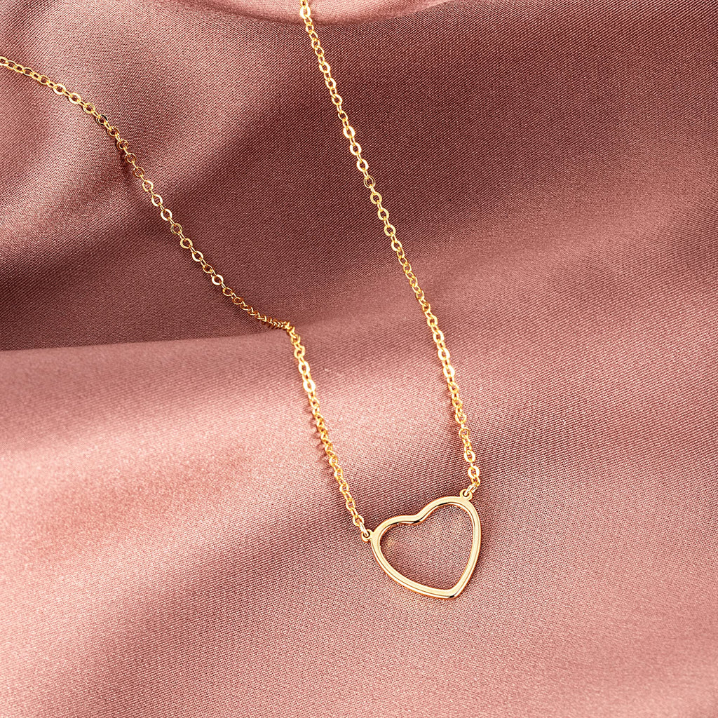 Gold Heart Necklace for women, Cute Necklaces for Mother's Day Gifts, 14k Gold P