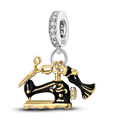 Black Gold Sewing Machine Charm
