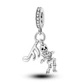 Dancing Skeleton and Musical Notes Charm