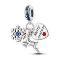 Christmas Elk Message Plate Charm