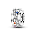 Colored Heart Cross Spacer
