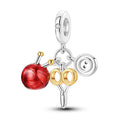 Yarn Ball Scissors Button Charm