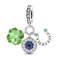 Lucky Clover Eye Horseshoe Charm