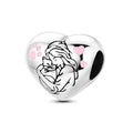 Girl Hug Cat Heart Charm