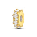 Gold Square Zirconium Rubber Stopper Positioning Charm