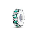 Green Square Zirconium Rubber Stopper Positioning Charm