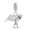 Ruler, Book and Compass Three-in-one Charm
