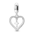 Heart-Shaped Cross Charm