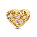 Gold Heart Pink Zirconium Charm