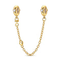 Golden Peach Heart Rubber Plug Safety Chain