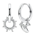 Medium Asymmetric Sun, Moon and Star Earrings