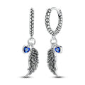Wing Heart Snake Bone Pattern Earrings