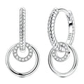 Multi-circle Snake Bone Pattern Stone Inlaid Earrings
