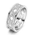 Double Wave Stone Wide Ring