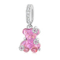Pink Crystal Bear Charm