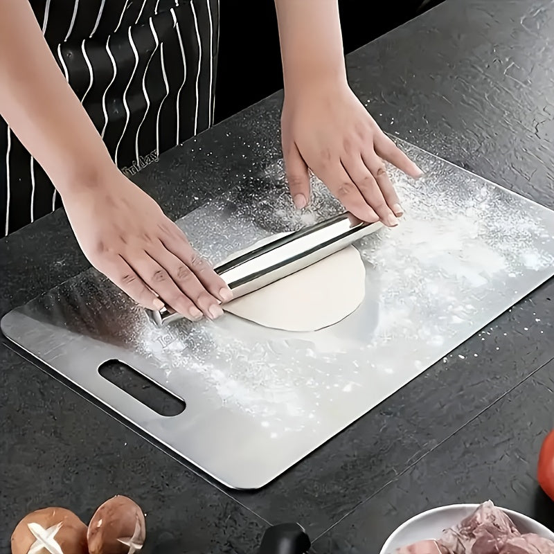 3PCS Stainless Steel Cutting Board Set Non-Slip Anti-Bacterial Kitchen Boards