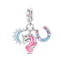 Lucky Moon Unicorn Pendant Three-Piece Charm