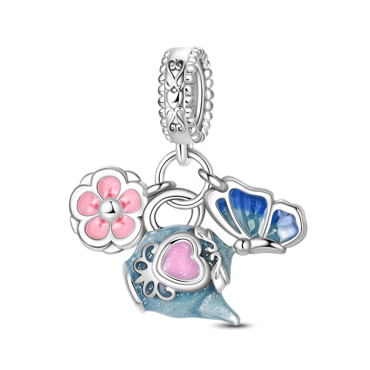 Garden Tea Party  Set of Three Charm
