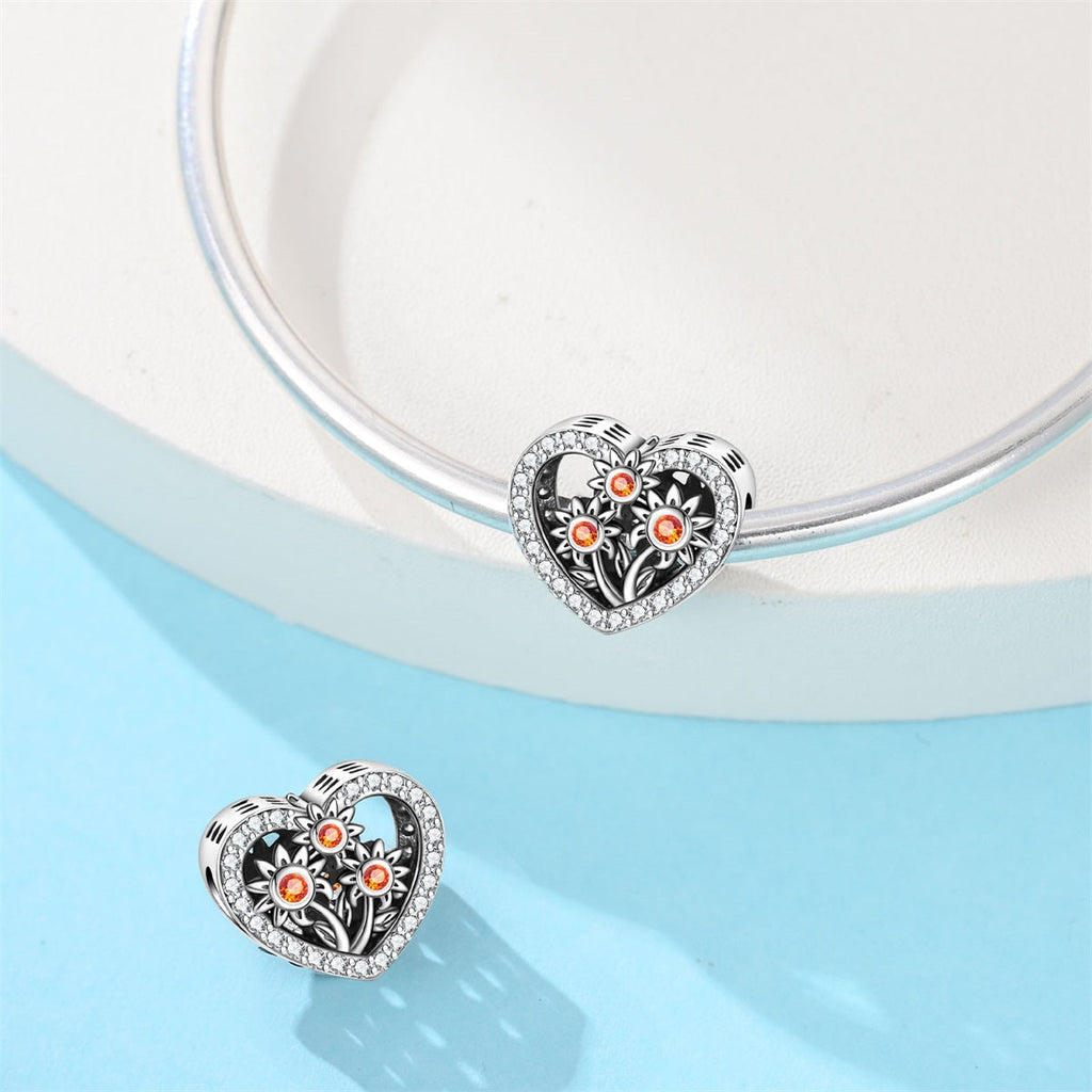 Heart-shaped Sun Charm