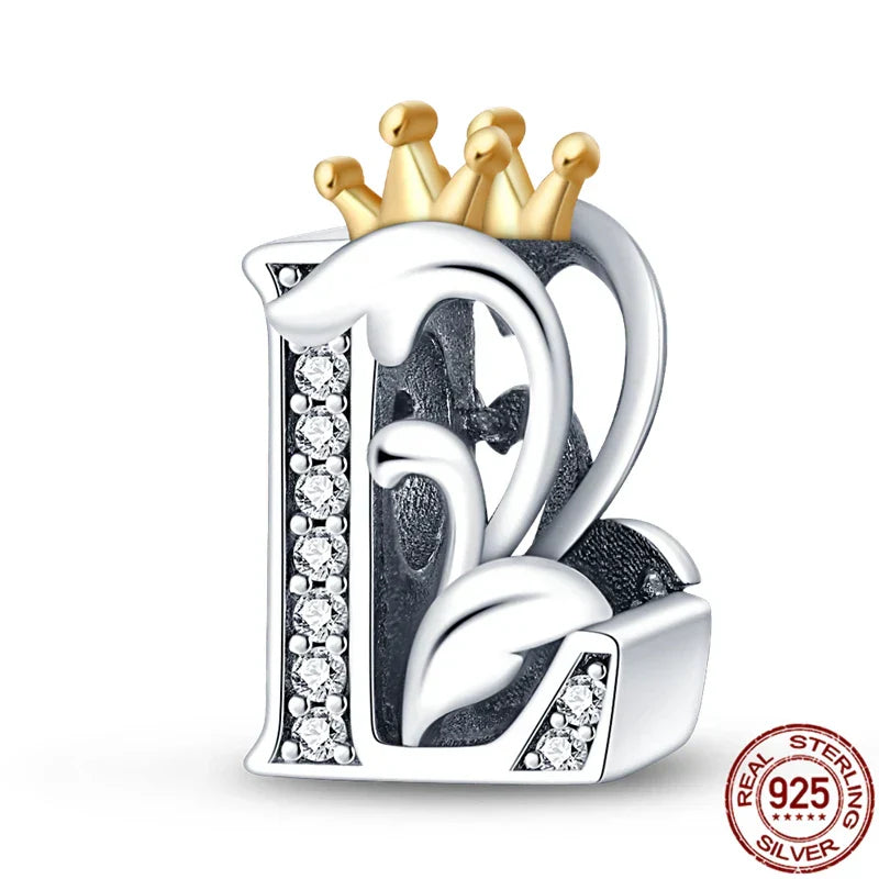Personal Letter Crown Charm