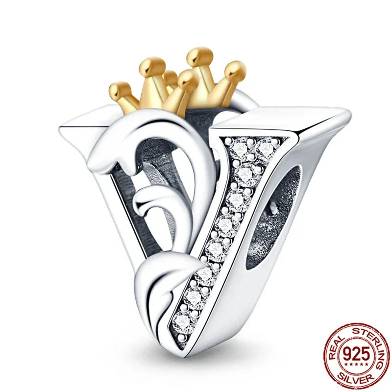 Personal Letter Crown Charm
