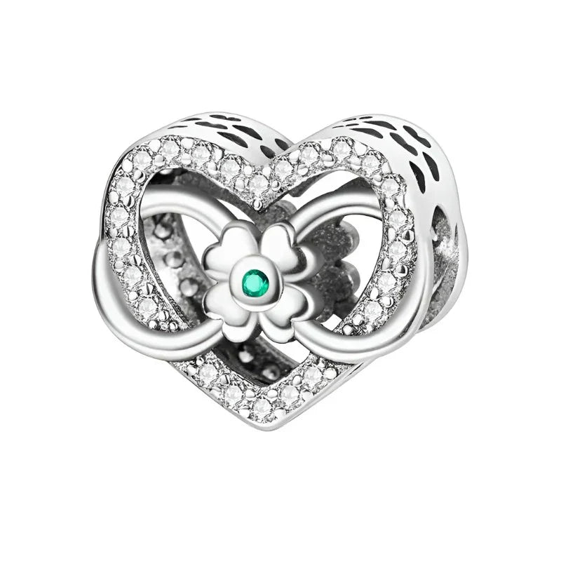Clover Heart Charm