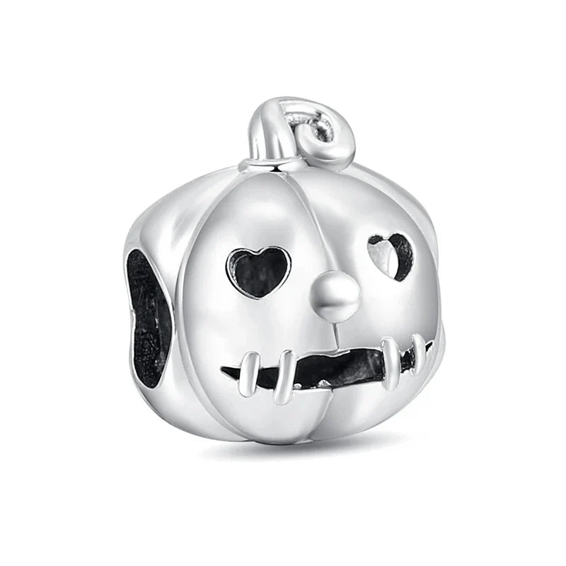 Halloween Silver Pumpkin Charm