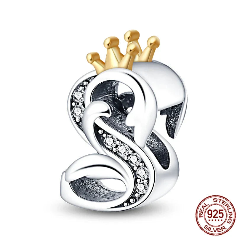 Personal Letter Crown Charm
