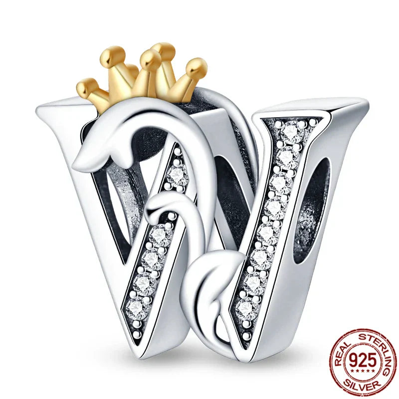 Personal Letter Crown Charm