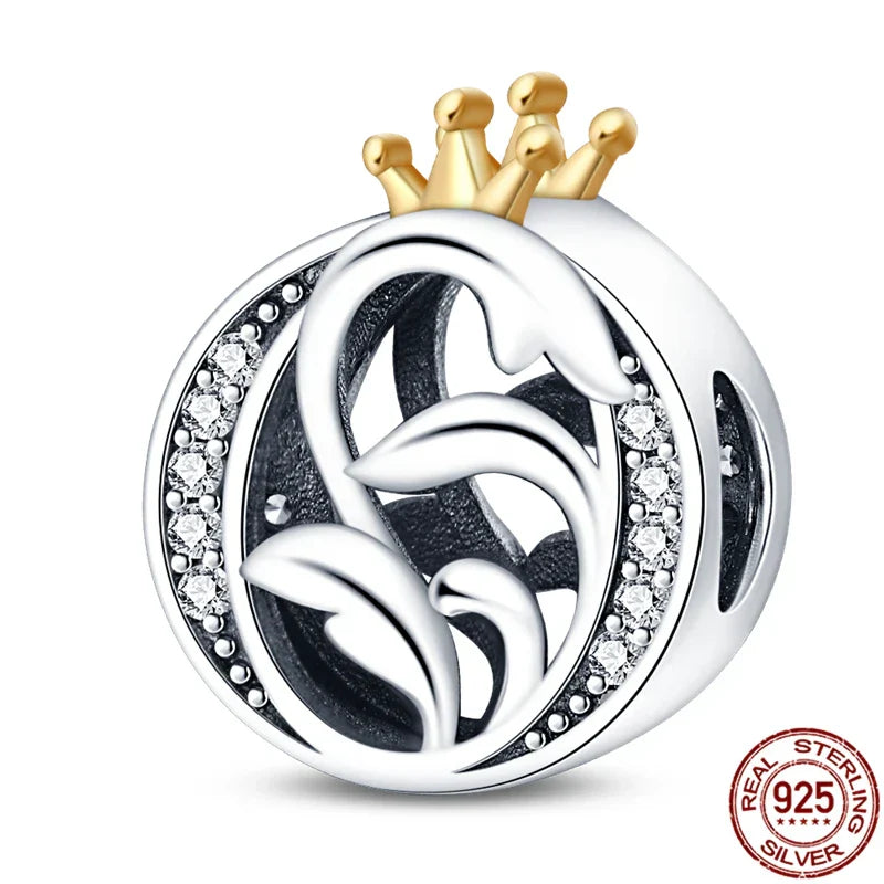 Personal Letter Crown Charm