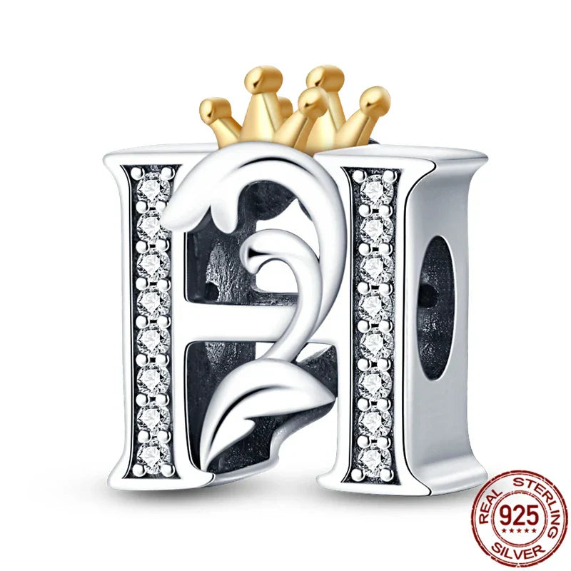 Personal Letter Crown Charm