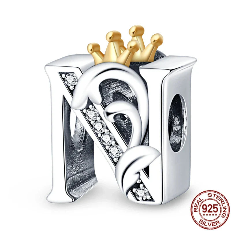 Personal Letter Crown Charm