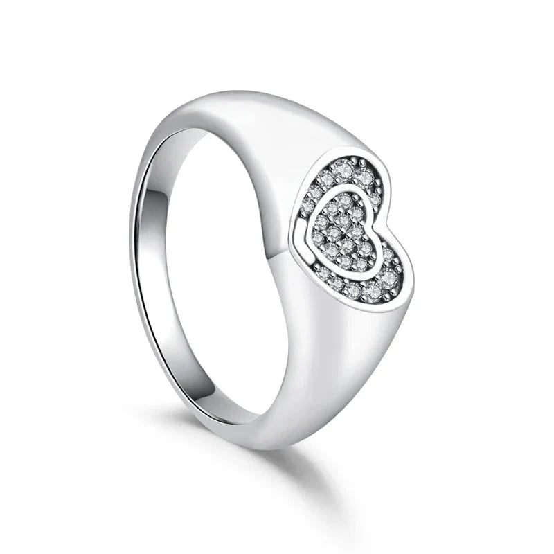 Chuck Heart Sterling Ring