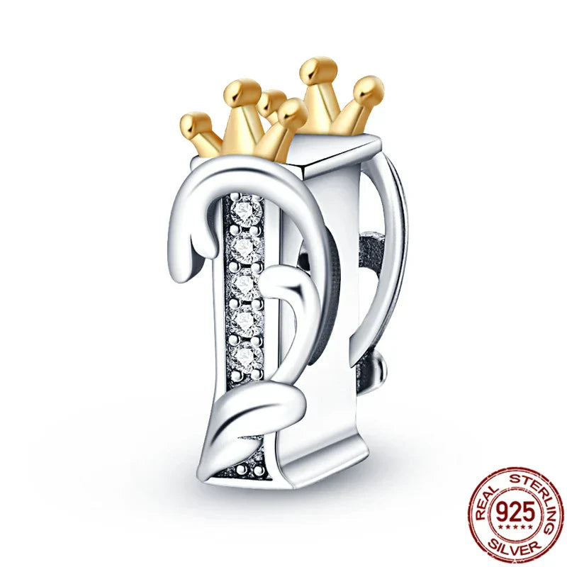 Personal Letter Crown Charm