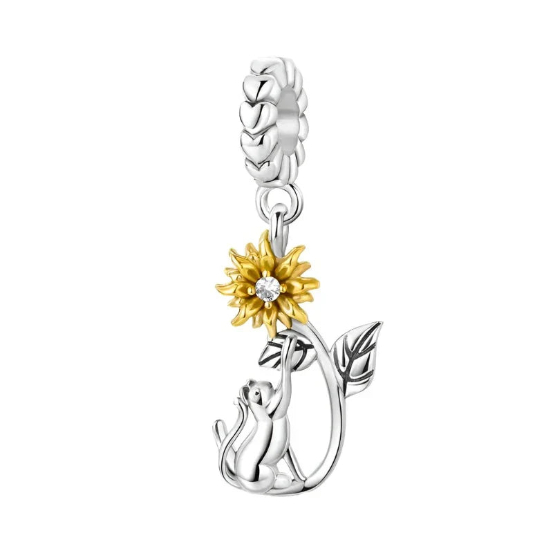 Sunflower Kitten Charm