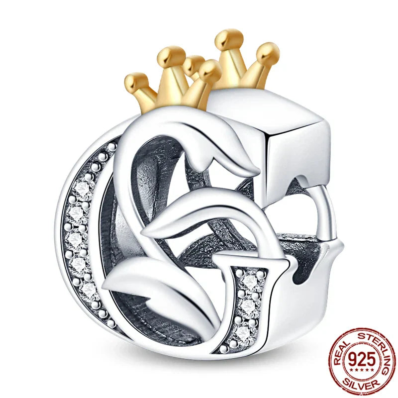 Personal Letter Crown Charm