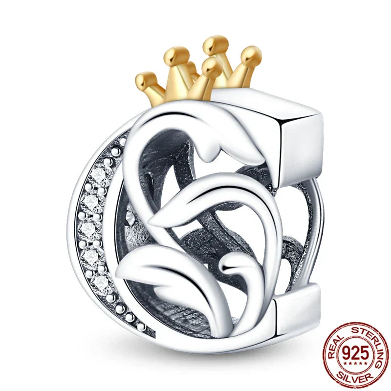 Personal Letter Crown Charm