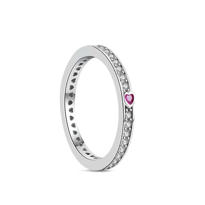 Heart Trail Sterling Ring