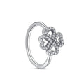 Crystal Clover Sterling Ring