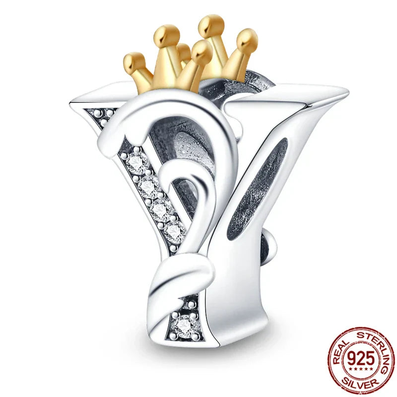 Personal Letter Crown Charm