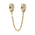 Gold Crystal Safety Chain Charm