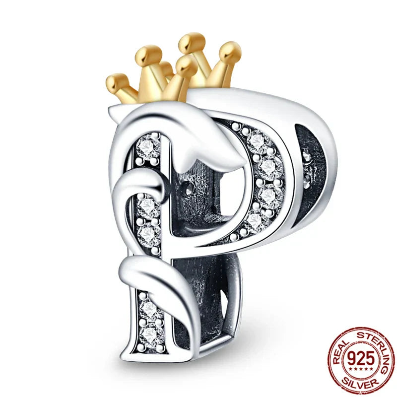 Personal Letter Crown Charm