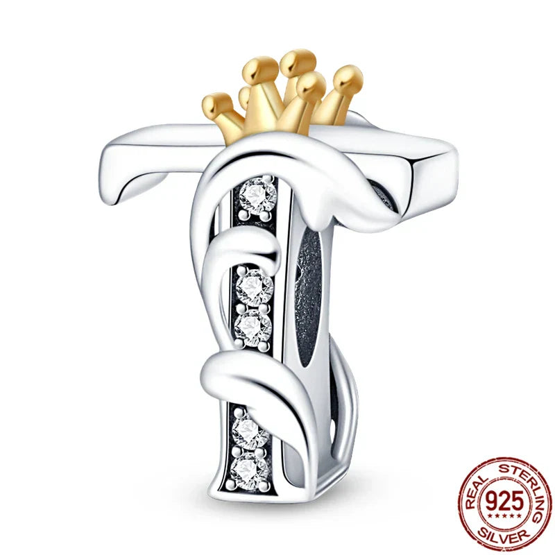 Personal Letter Crown Charm