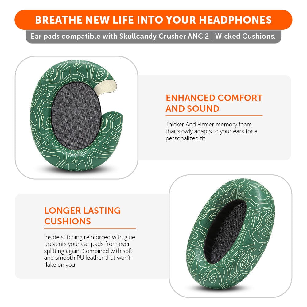 Upgraded Skullcandy Crusher ANC 2 Earpads - WC PadZ Crusher ANC 2